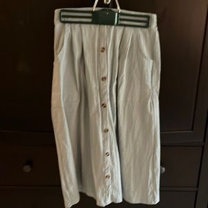 Size small, green a-line midi skirt